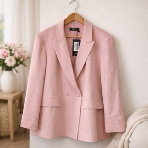 TRNY Pink Double Breasted Blazer Jacket XXL NWT